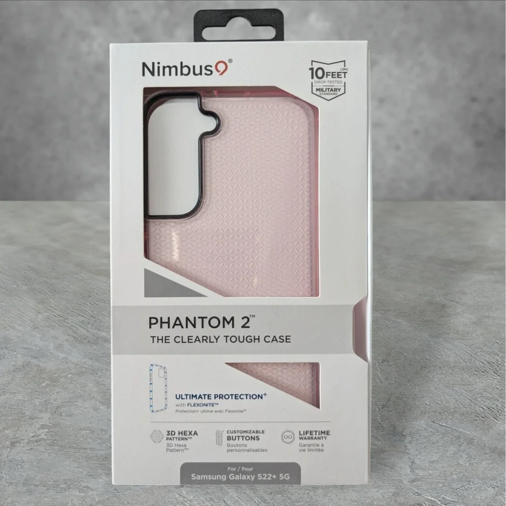 Nimbus9 Phantom 2 Case for Samsung Galaxy S22+ 5G 3D Hexa Flamingo See Descr W6